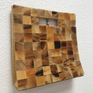 Vintage 60’s Tortoise Shell Square Tile Purse